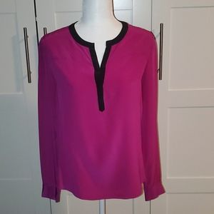 DVF Maisy Magenta and black blouse